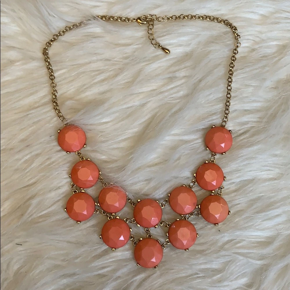 Coral & Gold Statement Necklace